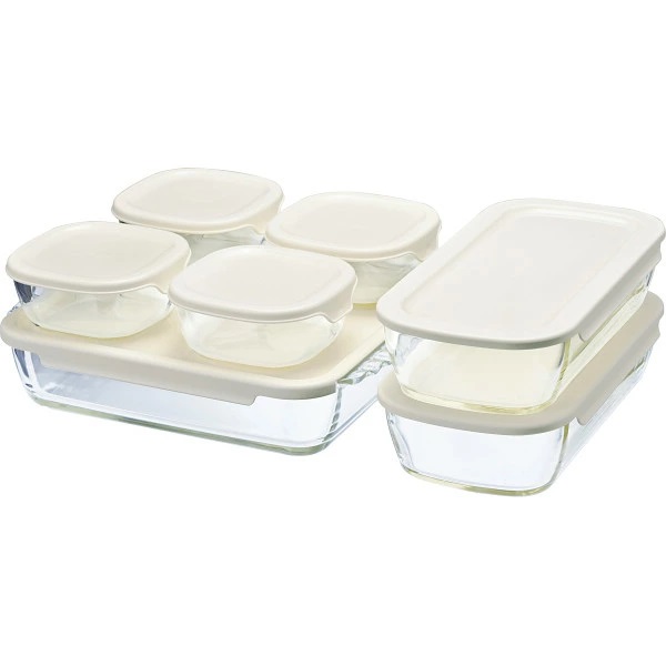 ハリオ スタッキング耐熱ガラスコンテナ スクエア7個セット